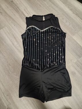 Black Sparkle Dance Romper